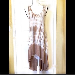 Tie Died Sleeveless High-Low Tank Dress by Promesa